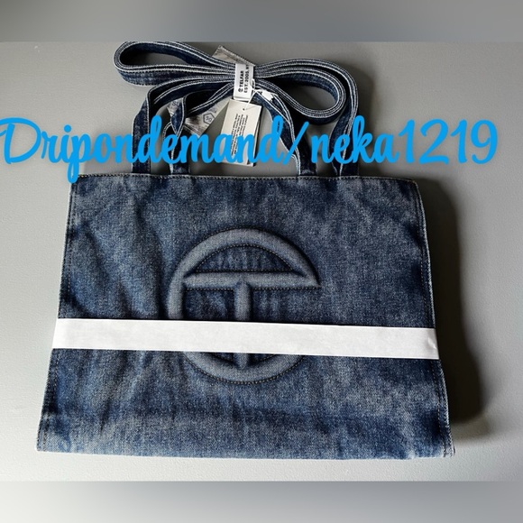 Medium Telfar Denim Shopper- Blue